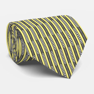 Abstract Geometric 030724 - B&W with light Yellow Tie