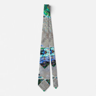 Abstract Geometric Abalone and Mother of pearl Tie
