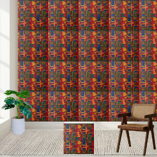Abstract Geometric African Pattern Tile 