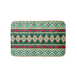 Abstract Geometric African Style Pattern Bath Mat
