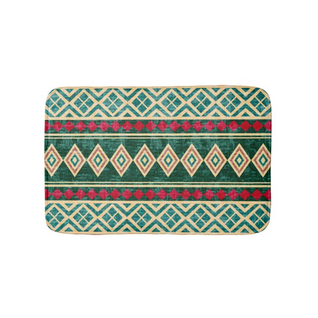 Abstract Geometric African Style Pattern Bath Mat (Front)