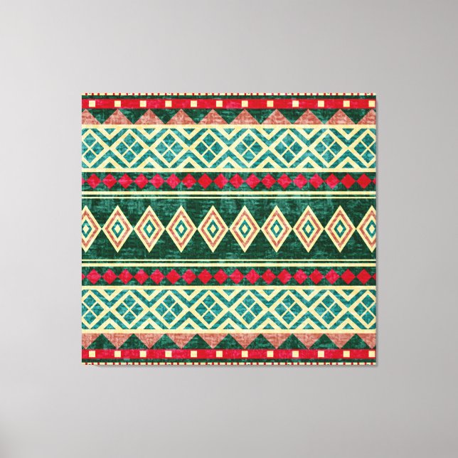 Abstract Geometric African Style Pattern Canvas Print (Front)