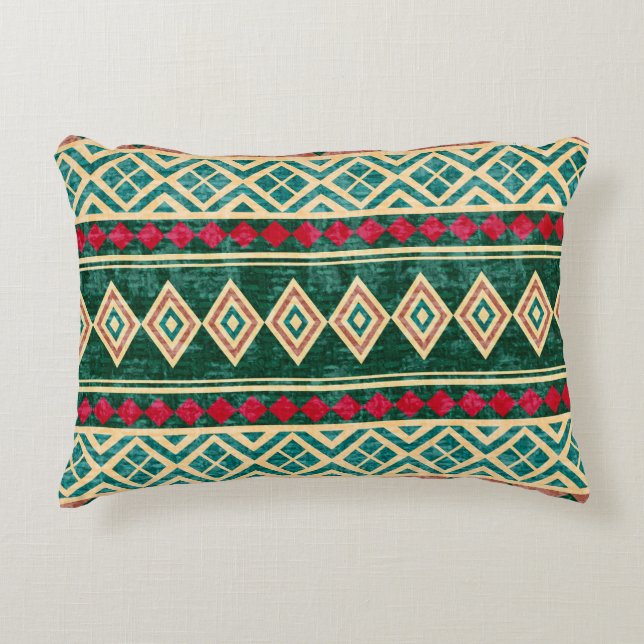 Abstract Geometric African Style Pattern Decorative Cushion (Front)