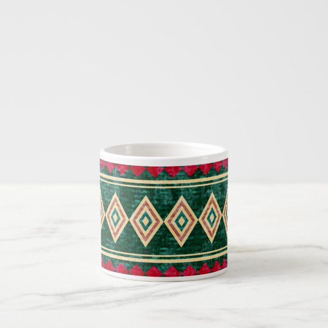 Abstract Geometric African Style Pattern Espresso Cup (Front)