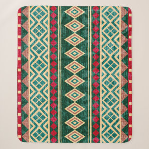 Abstract Geometric African Style Pattern Sherpa Blanket