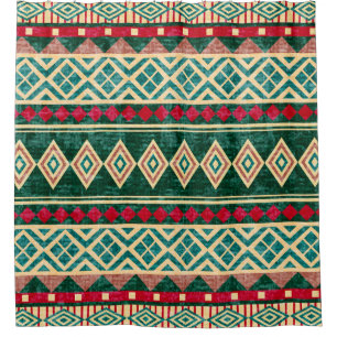Abstract Geometric African Style Pattern Shower Curtain