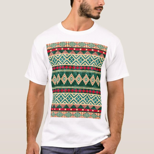 Abstract Geometric African Style Pattern T-Shirt (Front)