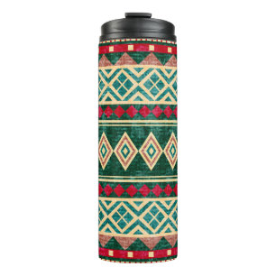 Abstract Geometric African Style Pattern Thermal Tumbler