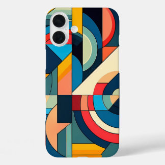 Abstract Geometric Art – Colour Grid Composition iPhone 16 Plus Case