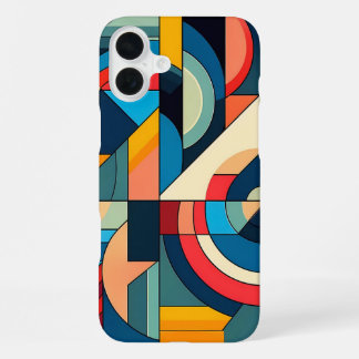 Abstract Geometric Art – Colour Grid Composition iPhone 16 Plus Case