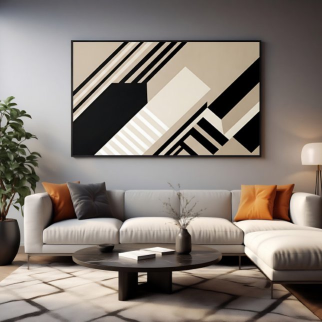 Abstract Geometric Art Neutral Tones Canvas Print (Creator Uploaded)