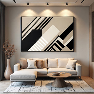 Abstract Geometric Art Neutral Tones Poster