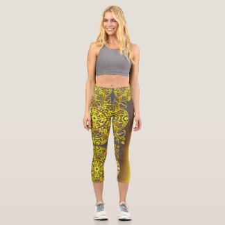 abstract geometric art pattern capri leggings