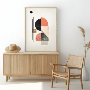 Abstract Geometric Art with Natural Textures Poster