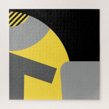 Abstract Geometric Art yellow grey black