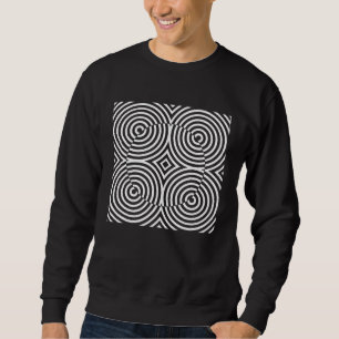 Abstract Geometric Artsy Black and White Optical I Sweatshirt