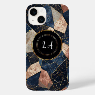 Abstract Geometric Artwork with Golden and Black Case-Mate iPhone 14 Case