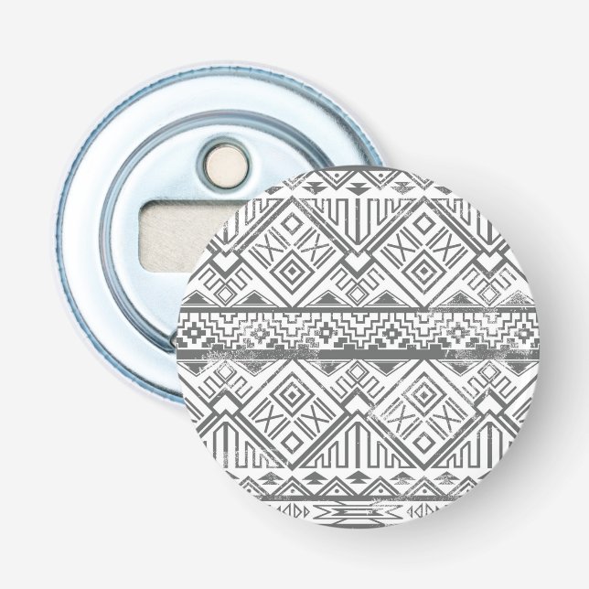 Abstract Geometric Aztec Pattern 2 Bottle Opener (Front)