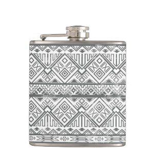 Abstract Geometric Aztec Pattern 2 Hip Flask
