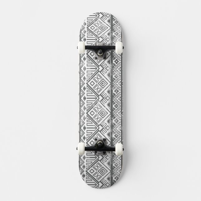 Abstract Geometric Aztec Pattern 2 Skateboard (Front)