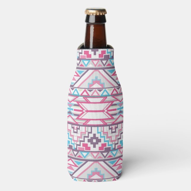 Abstract Geometric Aztec Pattern 3 Bottle Cooler (Bottle Front)