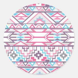 Abstract Geometric Aztec Pattern 3 Classic Round Sticker