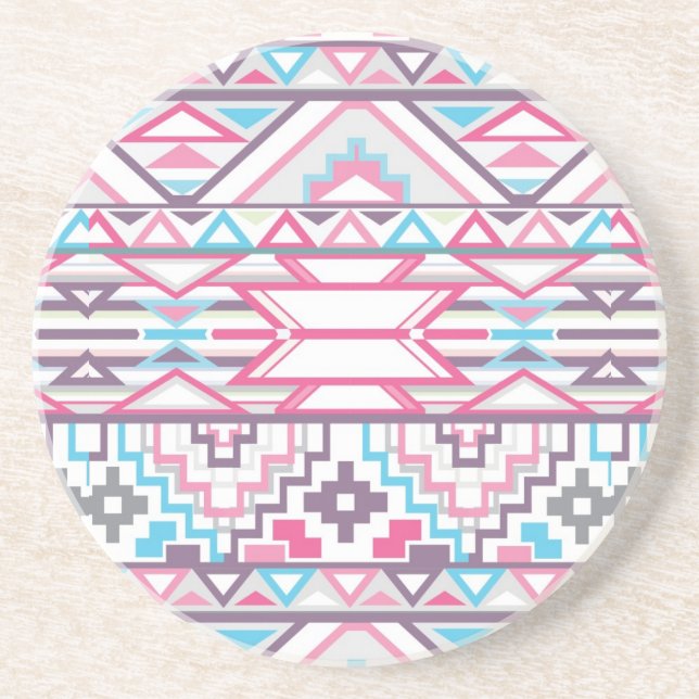 Abstract Geometric Aztec Pattern 3 Coaster (Front)
