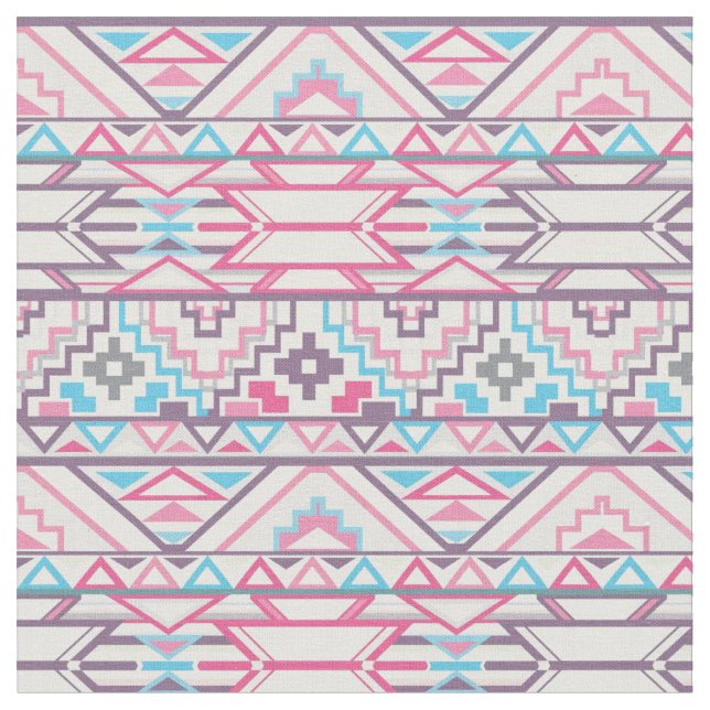 Abstract Geometric Aztec Pattern 3 Fabric (Close Up)
