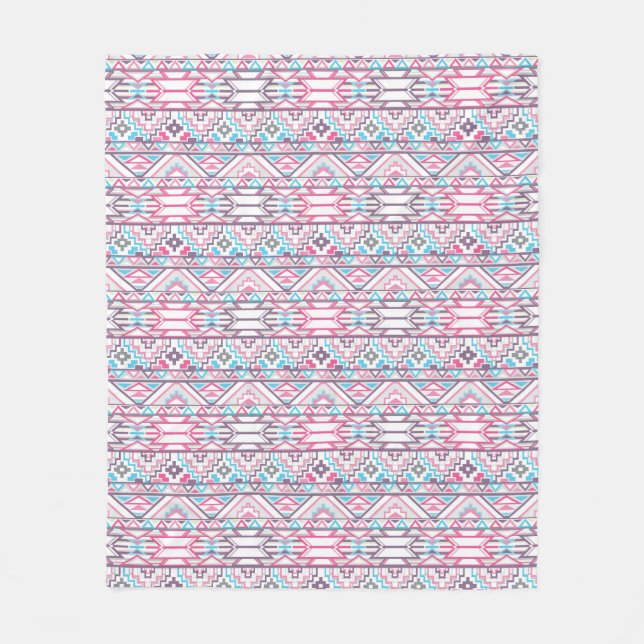 Abstract Geometric Aztec Pattern 3 Fleece Blanket (Front)