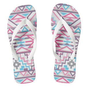 Abstract Geometric Aztec Pattern 3 Flip Flops