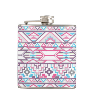 Abstract Geometric Aztec Pattern 3 Hip Flask