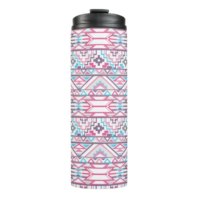 Abstract Geometric Aztec Pattern 3 Thermal Tumbler (Front)