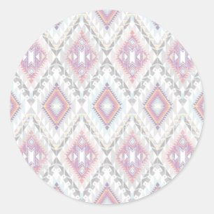Abstract Geometric Aztec Pattern Classic Round Sticker