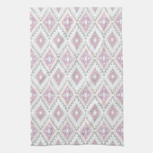 Abstract Geometric Aztec Pattern Tea Towel (Vertical)