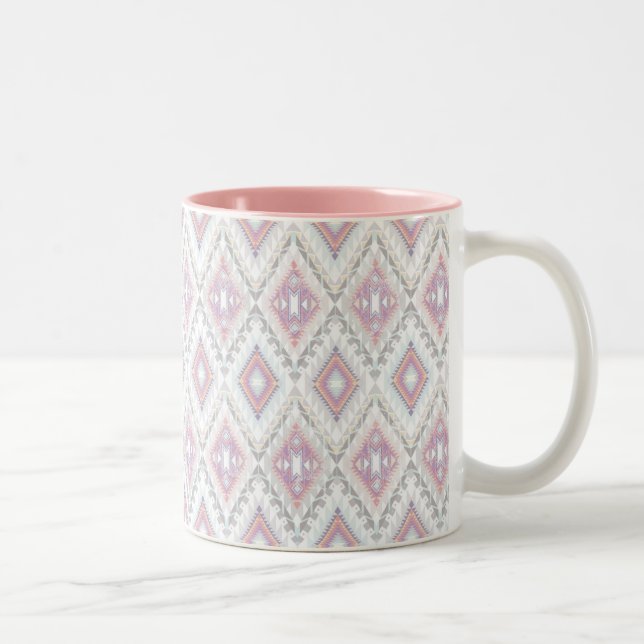 Abstract Geometric Aztec Pattern Two-Tone Coffee Mug (Right)