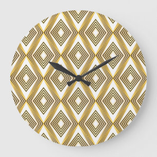 Abstract Geometric Background Art Deco Large Clock