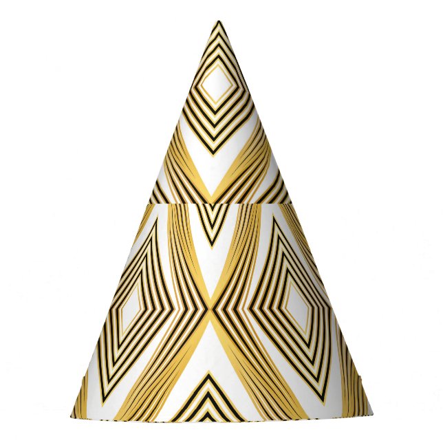 Abstract Geometric Background Art Deco Party Hat (Front)