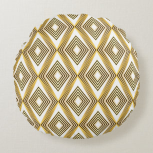 Abstract Geometric Background Art Deco Round Cushion
