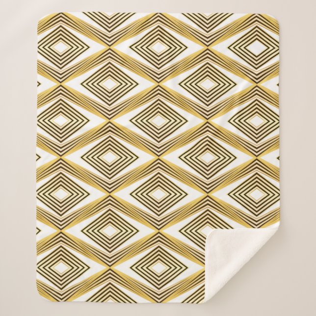 Abstract Geometric Background Art Deco Sherpa Blanket (Front)