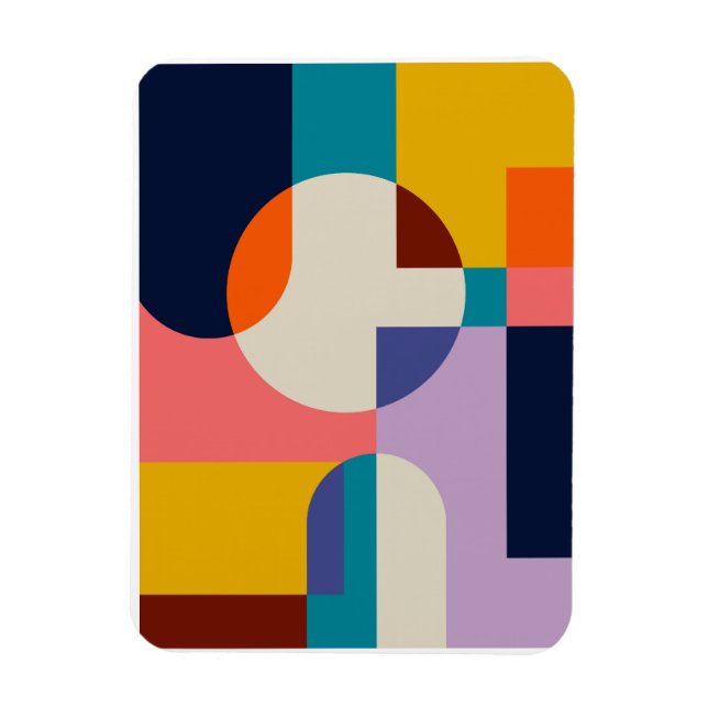 Abstract geometric background circle   magnet (Vertical)