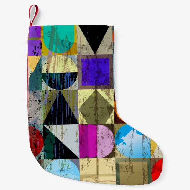 abstract geometric background composition, with st small christmas stocking (Front)