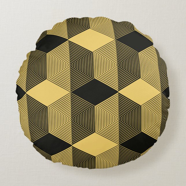 Abstract geometric background. Hexagonal mesh with Round Cushion (Front)