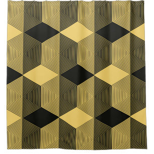Abstract geometric background. Hexagonal mesh with Shower Curtain