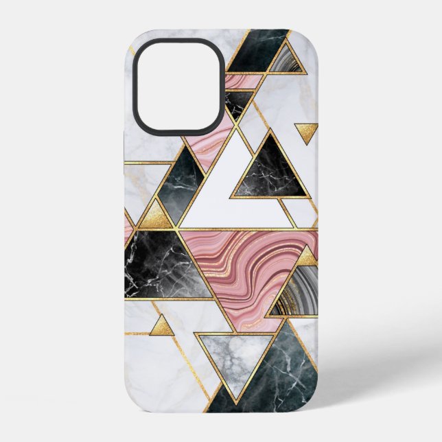 Abstract geometric background. Modern marble mosai iPhone Case (Back)