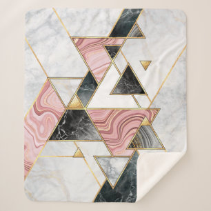 Abstract geometric background. Modern marble mosai Sherpa Blanket