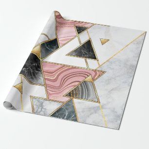 Abstract geometric background. Modern marble mosai Wrapping Paper