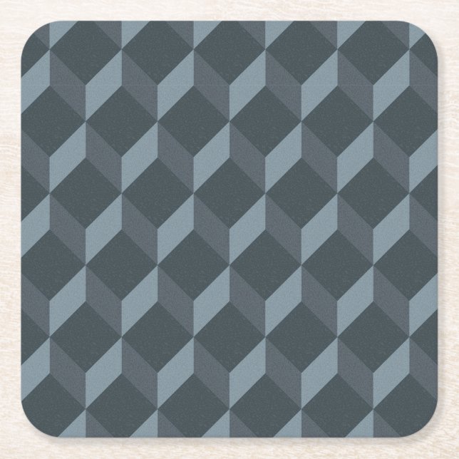 Abstract Geometric Background Pattern Square Paper Coaster (Front)