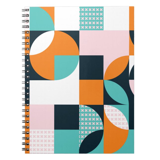 Abstract geometric background with squares,  trian notebook (Front)