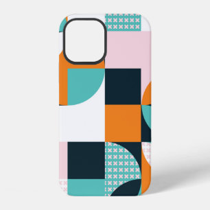 Abstract geometric background with squares,triangl iPhone 12 case