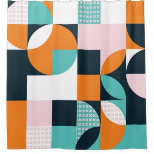 Abstract geometric background with squares,triangl shower curtain